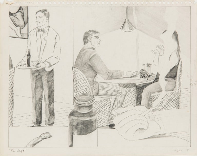 Patrick Angus | the gift, 1978 | pencil on paper | cm. 27.5 x 35.5 © Estate of Patrick Angus