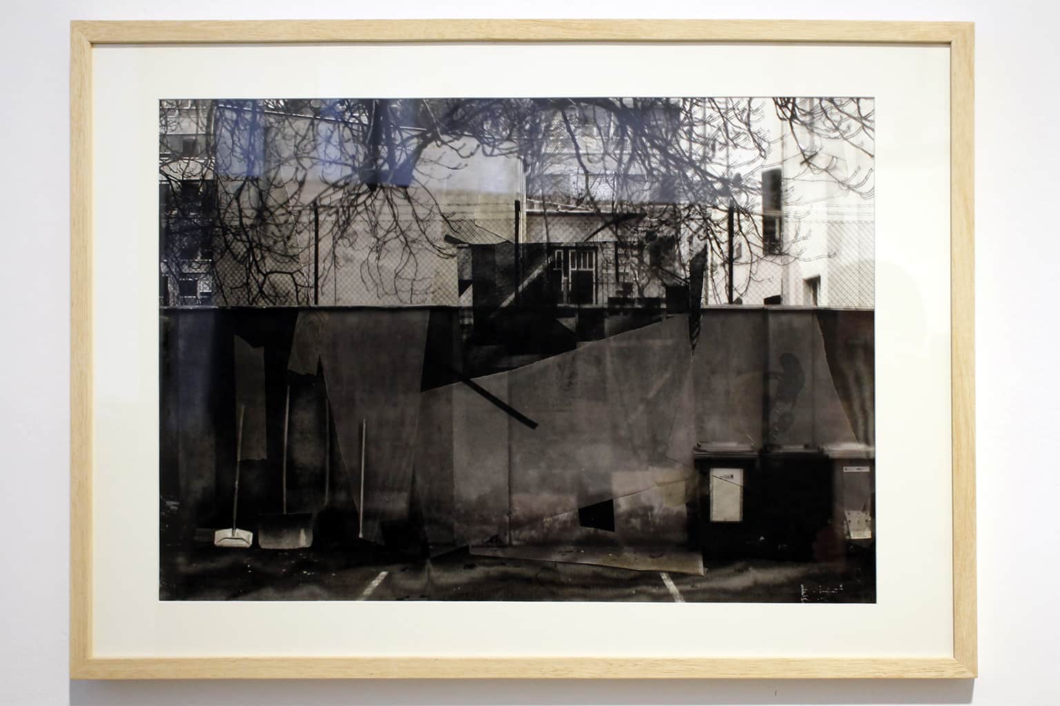 CLEMENS BEHR | installation in the yard (revisited), 2015 | screenprint, paper collage | cm. 50 x 70 (framed)