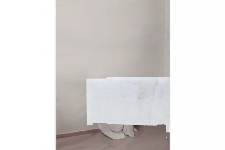 FRANCESCO DE PREZZO | null drapp | acrylic, enamel, concrete, oil on canvas, 2015 | cm. 120 x 90