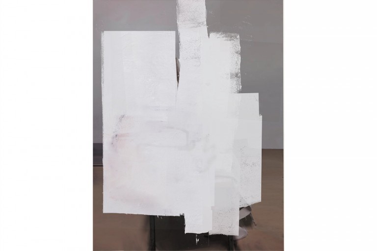 FRANCESCO DE PREZZO | null drapp | acrylic, enamel, concrete, oil on canvas, 2015 | cm. 140 x 100