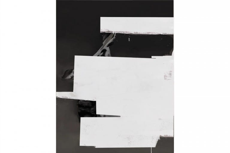 FRANCESCO DE PREZZO | null drapp | acrylic, enamel, concrete, oil on canvas, 2015 | cm. 90 x 70