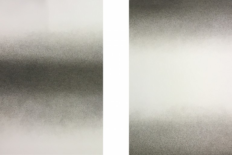 IGNACIO URIARTE | Positive and negative scribble grading, 2015 | Document proof pen on paper | cm. 143,2 x 103,2 each (diptych)
