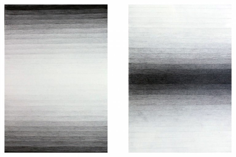 IGNACIO URIARTE | Positive and negative pencil hardness gradings, 2015 | Pencil on paper | cm. 29,7 x 21 each (diptych)