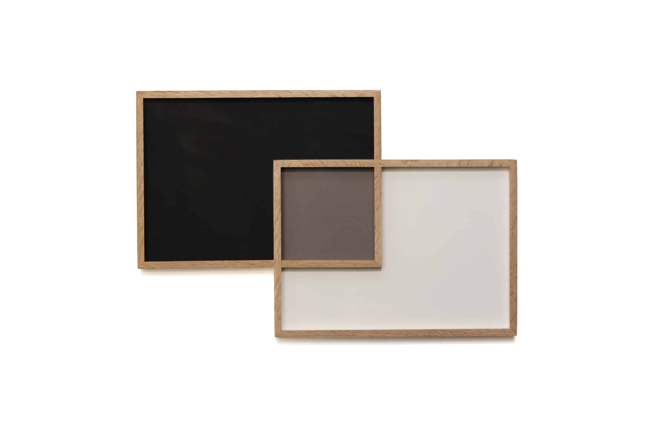 PIERRE-ETIENNE MORELLE | Gustave, 2018 | oak, plexiglass, museumglass, peterboro, matboards | cm. 32 x 49 x 3