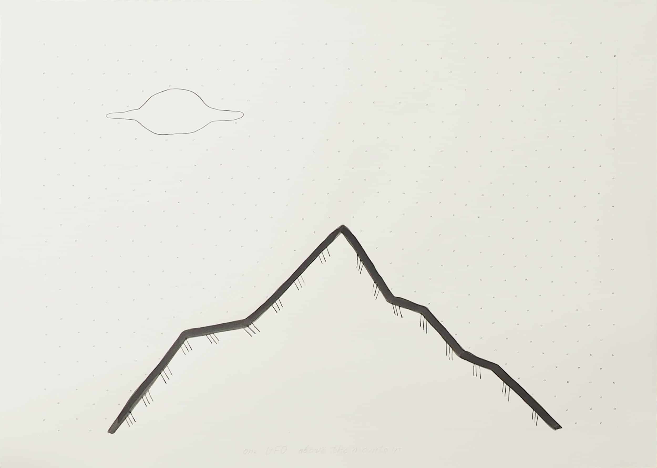 Vadim Fishkin | one ufo above the mountain, 1989 / 2005 | pencil on paper | cm. 72 x 101